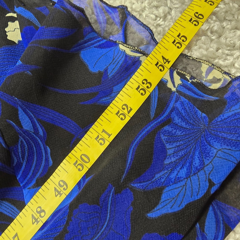 Tulips Womens Floral Slip Dress Blue Black Size Medium Y2K Romantic Fairycore - Picture 12 of 13